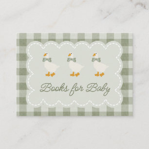 Salie Groene Gingham Buffalo Check Baby Shower Lin Informatiekaartje