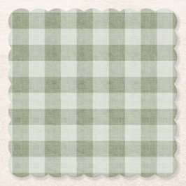 Salie groene gingham Buffalo geruite linnen textuu Kartonnen Onderzetters