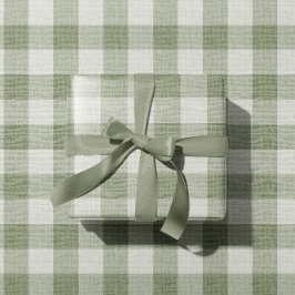 Salie Groene Gingham Buffalo Rut Linnen Textuur Cadeaupapier