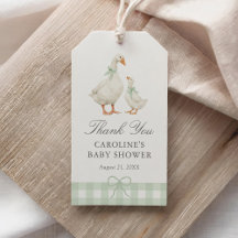 Salie groene Gingham Dwaas Ganzen Baby Shower