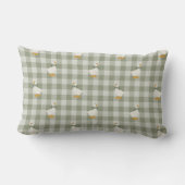 Salie Groene Gingham Gans Buffalo Rut Custom Naam Kussen (Achterkant)