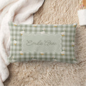 Salie Groene Gingham Gans Buffalo Rut Custom Naam Kussen (Deken)