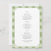 Salie Groene Gingham Golf Bachelorette Kaart (Achterkant)