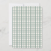 Salie Groene Gingham Golf Eerste Verjaardag Kaart (Achterkant)