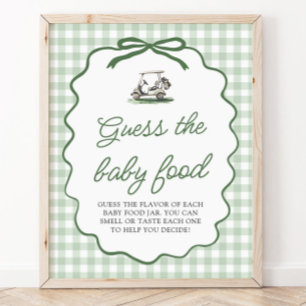 Salie Groene Gingham Golf Raad het Babyvoedsel Spe Poster