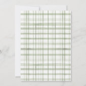 Salie Groene Gingham Golf Verjaardagsuitnodiging Kaart (Achterkant)