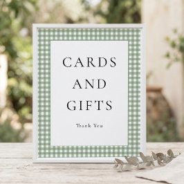 Salie Groene Gingham Kaarten Cadeaus Baby Shower B Poster