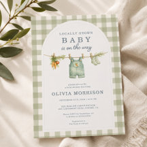 Salie groene Gingham Lokale Baby Shower