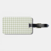 Salie Groene Gingham Monogram  Bagagelabel (Achterkant horizontaal)