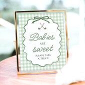 Salie Groene Gingham Strik Golf Baby's zijn Zoete Poster