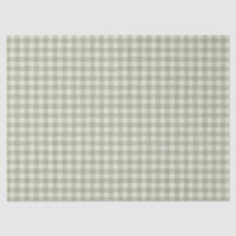 Salie Groene Gingham Tissue Inpakpapier