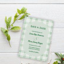Salie groene Gingham Trouw Tuinfeest 