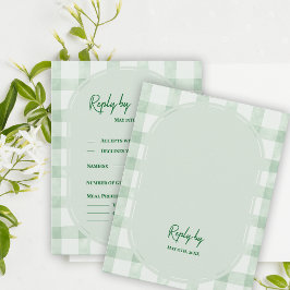 Salie Groene Gingham Tuinfeest Bruiloft Antwoord D