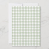 Salie Groene Gingham Visvangst Baby Borrel Kaart (Achterkant)