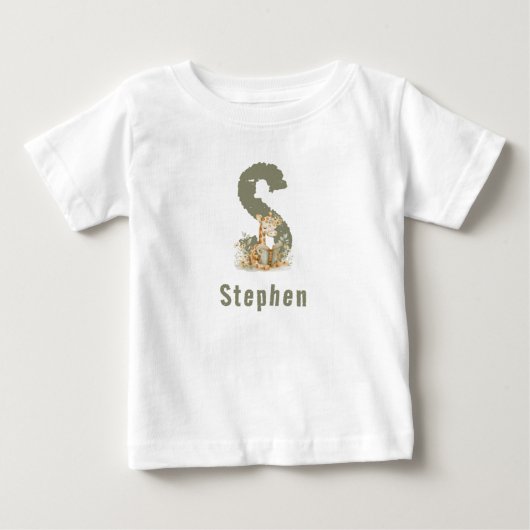 Salie Groene Giraffe Monogram & Naam  (Voorkant)