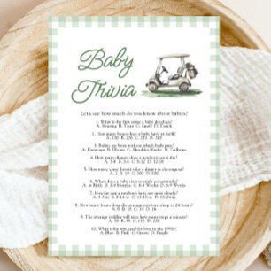 Salie Groene Golf Baby Shower Baby Trivia Spel Kaart