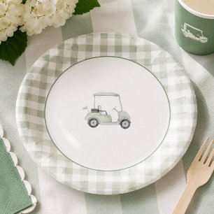 Salie groene golf baby shower bord