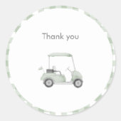 Salie groene golf baby shower ronde sticker (Voorkant)