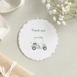 Salie groene golf baby shower ronde sticker