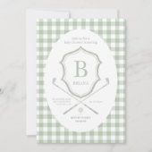 Salie groene Golf baby shower Uitnodiging (Voorkant)