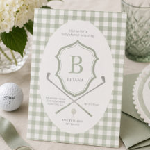 Salie groene Golf baby shower Uitnodiging