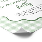 Salie Groene Golf Gingham Hoe groot is mama's buik Poster (Hoek)
