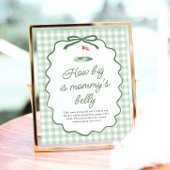 Salie Groene Golf Gingham Hoe groot is mama's buik Poster