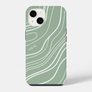 Salie Groene Golf Modern Gepersonaliseerd iPhone 14 Hoesje