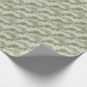 Salie Groene Goud Abstract Marmer Ontwerp Cadeaupapier (Hoek)