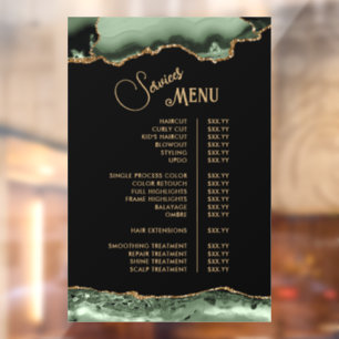 Salie Groene Goud Agaat Diensten Menu Raamsticker