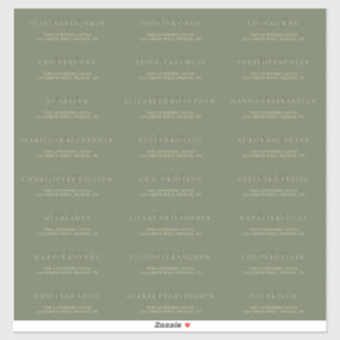 Salie Groene Goud Eenvoudig Formeel Trouwadres Sticker