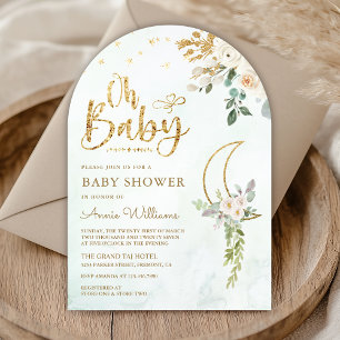 Salie Groene Goud Ivoren Bloem Maansboog Baby Show Kaart