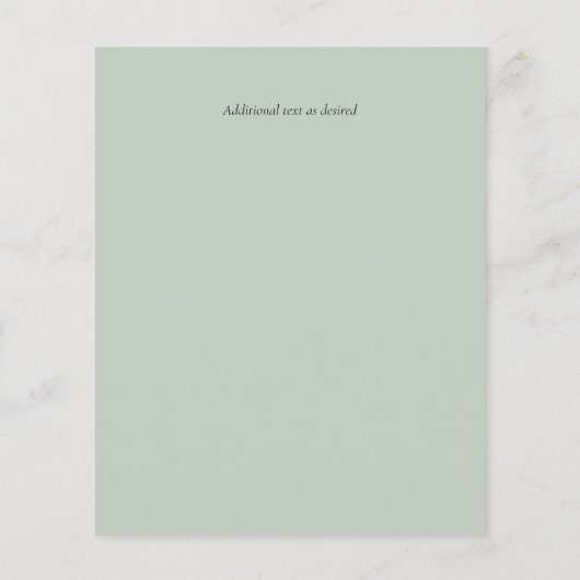 Salie Groene Gouden Druppelende Glitter Trouwscrip (Achterkant)