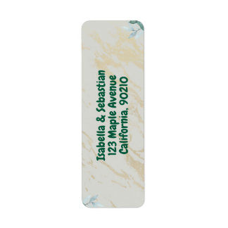 Salie Groene & Gouden Eucalyptus Retouradres Label