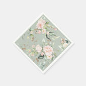 Salie Groene Gouden Waterverf Bloemige Botanische  Servet (Hoek)