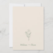Salie Groene Groene Boho Bruiloft Kaart (Achterkant)