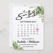 Salie Groene Groene Kalendertrouw met Hart Save The Date (Voorkant)