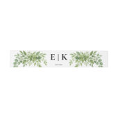 Salie Groene Groene Moderne Monogram Huwelijk Uitnodigingen Wikkel (Vlak)