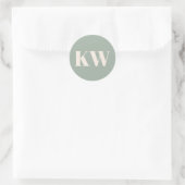 Salie Groene Grote Monogram Eerste Personalized Ronde Sticker (Tas)
