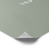 Salie Groene Handtekening Script Trouw Welkom Bord Poster (Hoek)