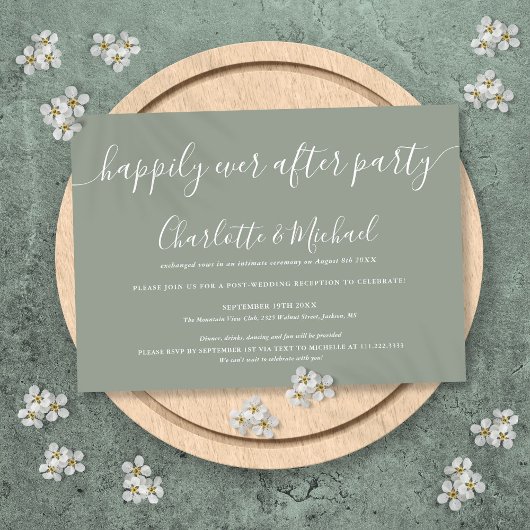 Salie Groene Happily Ever After Feest Huwelijk Kaart