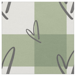 Salie Groene Hart Gingham Gekamde Katoen  Stof