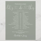 Salie groene hart script bruiloft schema tijdlijn (Voorkant)