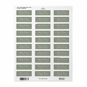 Salie Groene Hart Script Koppel Retouradres Etiket (Full Sheet)