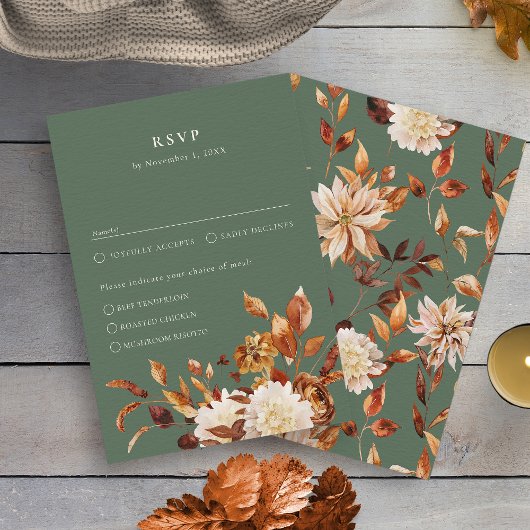 Salie Groene Herfst RSVP Kaartje