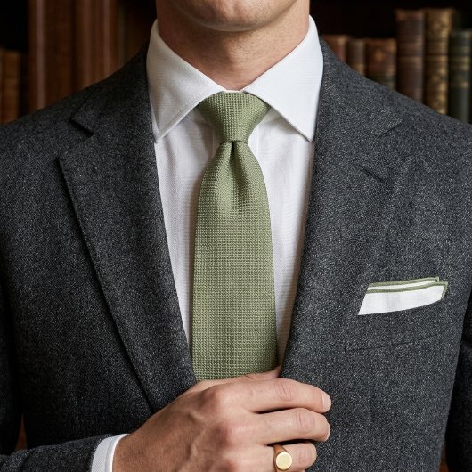 Salie Groene Heritage Jacquard Stropdas