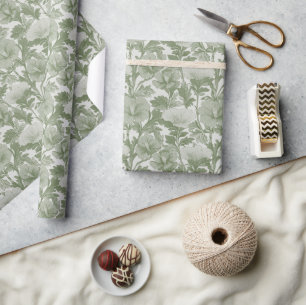 Salie Groene Hibiscus Bloem Cadeaupapier