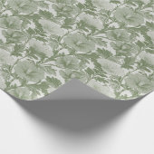 Salie Groene Hibiscus Bloem Cadeaupapier (Hoek)