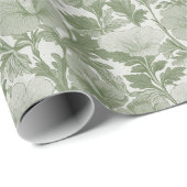 Salie Groene Hibiscus Bloem Cadeaupapier (Rol Hoek)