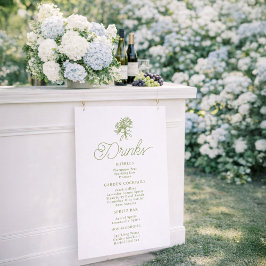 Salie Groene Hortensia Dranken Menukaart Bord Poster